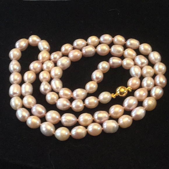Gems & Minerals Jewelry - Long, Lovely, Rare 32” Genuine Pearl Necklace